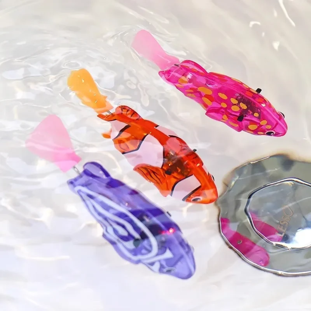 Electronic Swimming Fish Toy for Kids – LED Light Up Bath Toy with Water Sensor