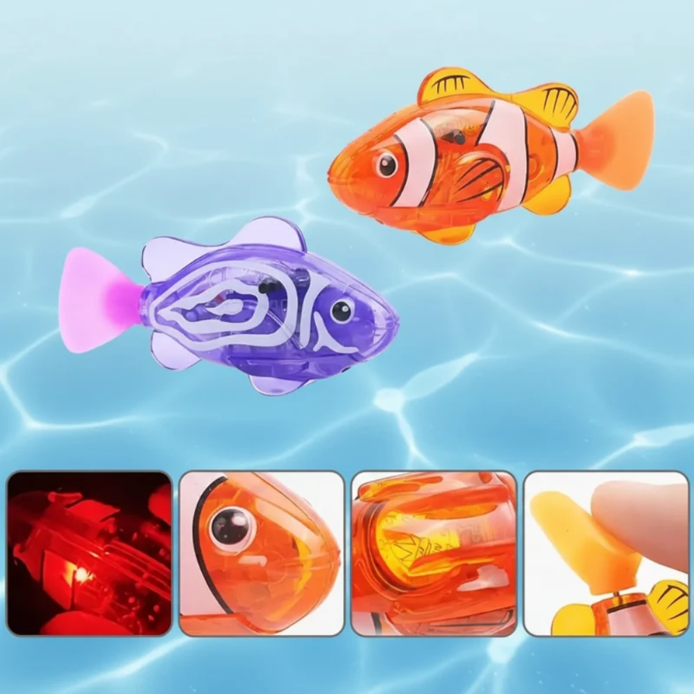 Electronic Swimming Fish Toy for Kids – LED Light Up Bath Toy with Water Sensor
