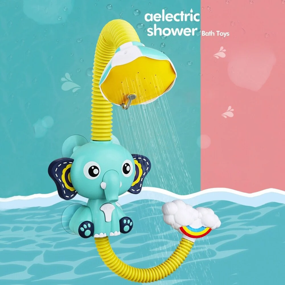 Elephant Baby Bath Shower Toy – Electric Handheld Sprinkler with Suction Cups