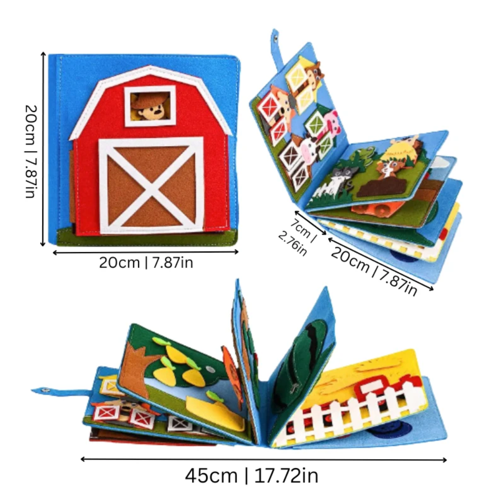 FarmFable Montessori Busy Book – Interactive Farm-Themed Felt Storybook for Kids