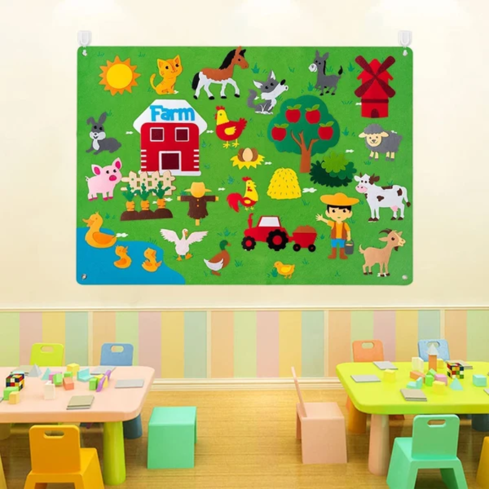 FeltWorlds Interactive Felt Board – Kids Educational Storytelling and Activity Play Set