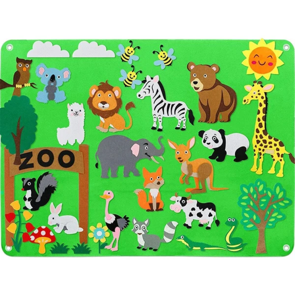 FeltWorlds Interactive Felt Board – Kids Educational Storytelling and Activity Play Set