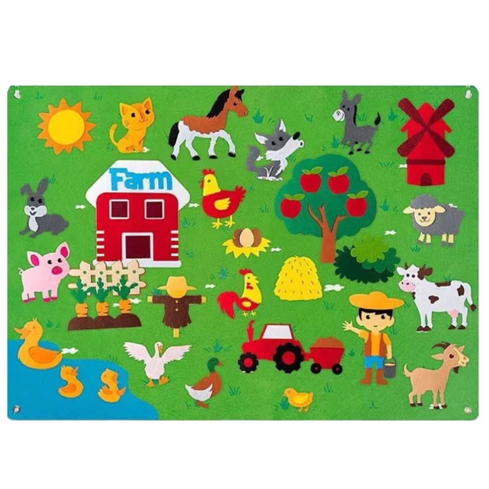 FeltWorlds Interactive Felt Board – Kids Educational Storytelling and Activity Play Set