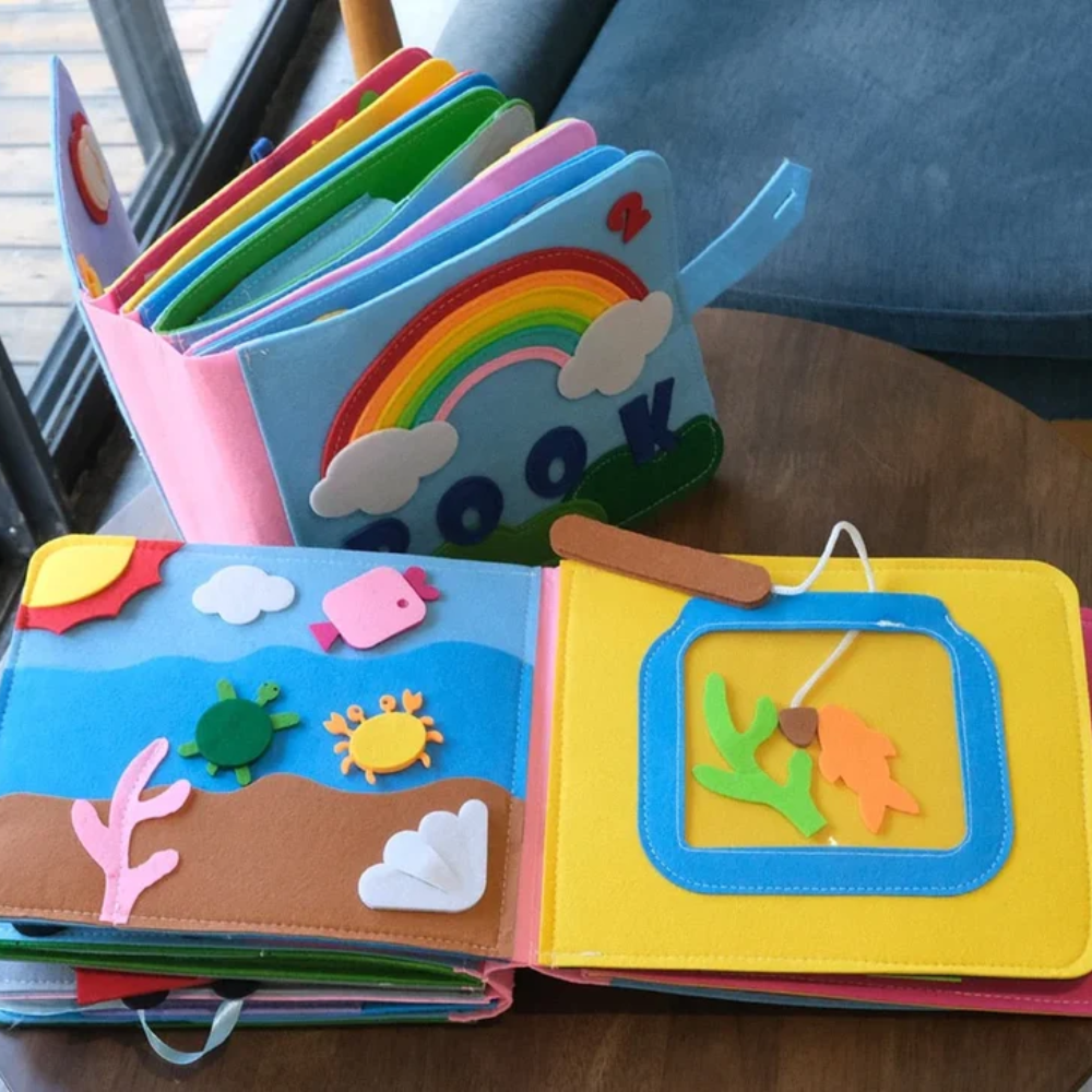 Feltastic Montessori Busy Book – Interactive Felt Storybook and Learning Toy for Kids