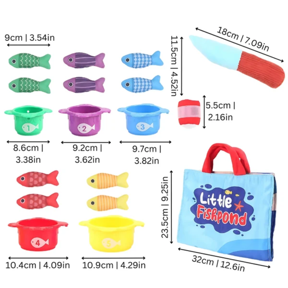 FishyFun Montessori Fishing Toy – Kids Educational Fishing, Counting and Sorting Game