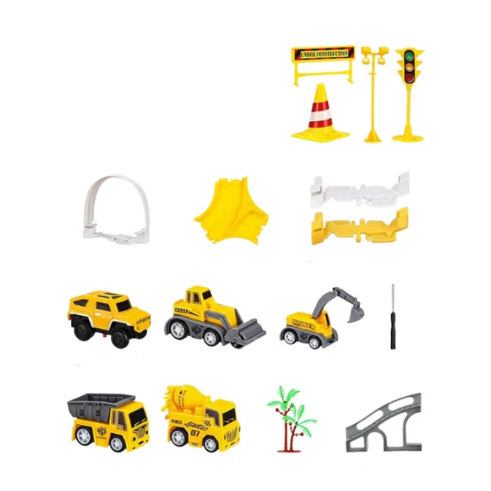 Flexible Race Track Set – DIY Construction Vehicle Track for Kids