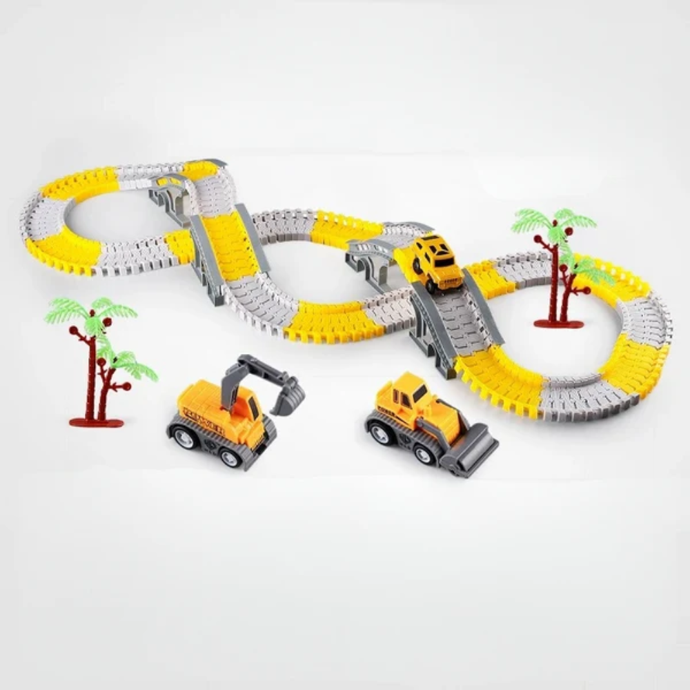 Flexible Race Track Set – DIY Construction Vehicle Track for Kids