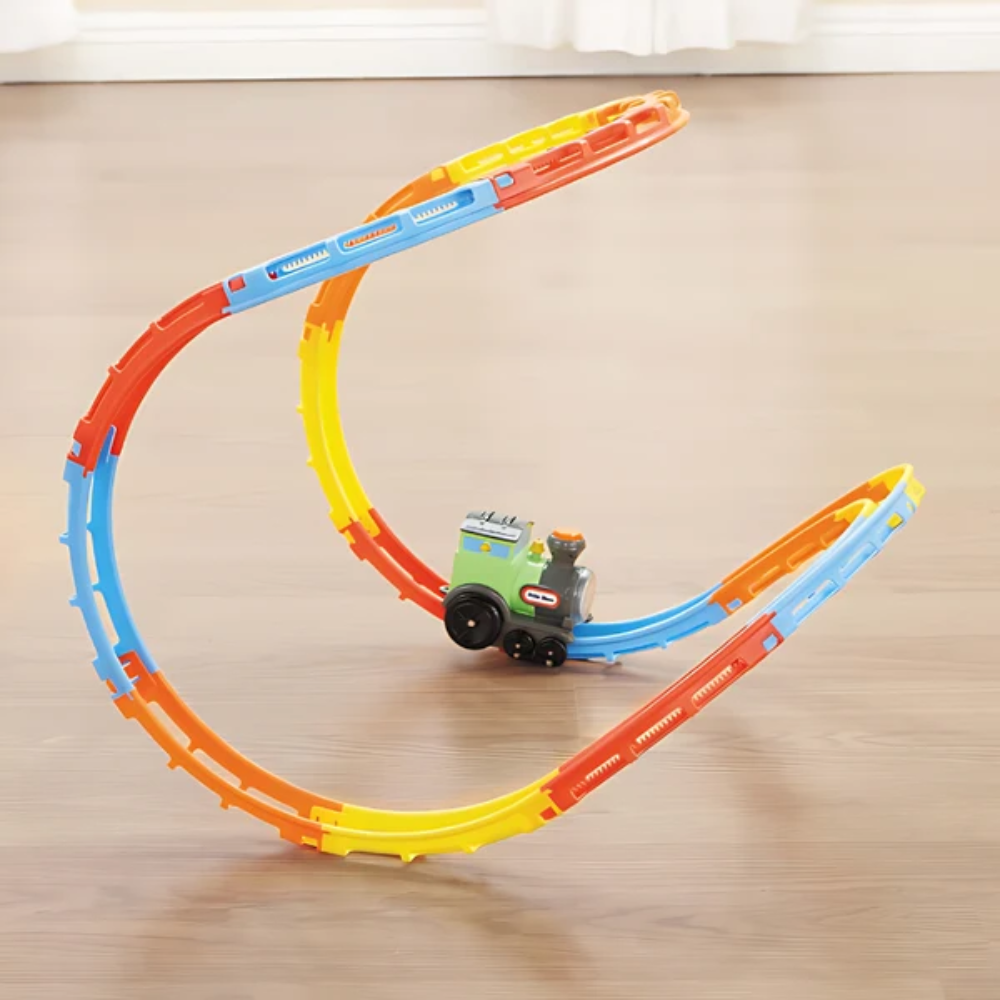 FlipRail Electric Train Toy – Customizable 3D Railway Track with Lights and Sounds for Kids