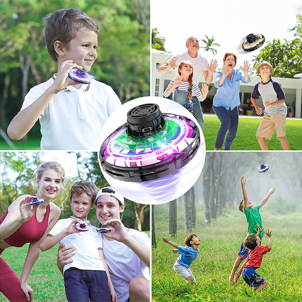Flying UFO Drone Toy for Kids – Hand-Controlled Mini Drone with LED Lights