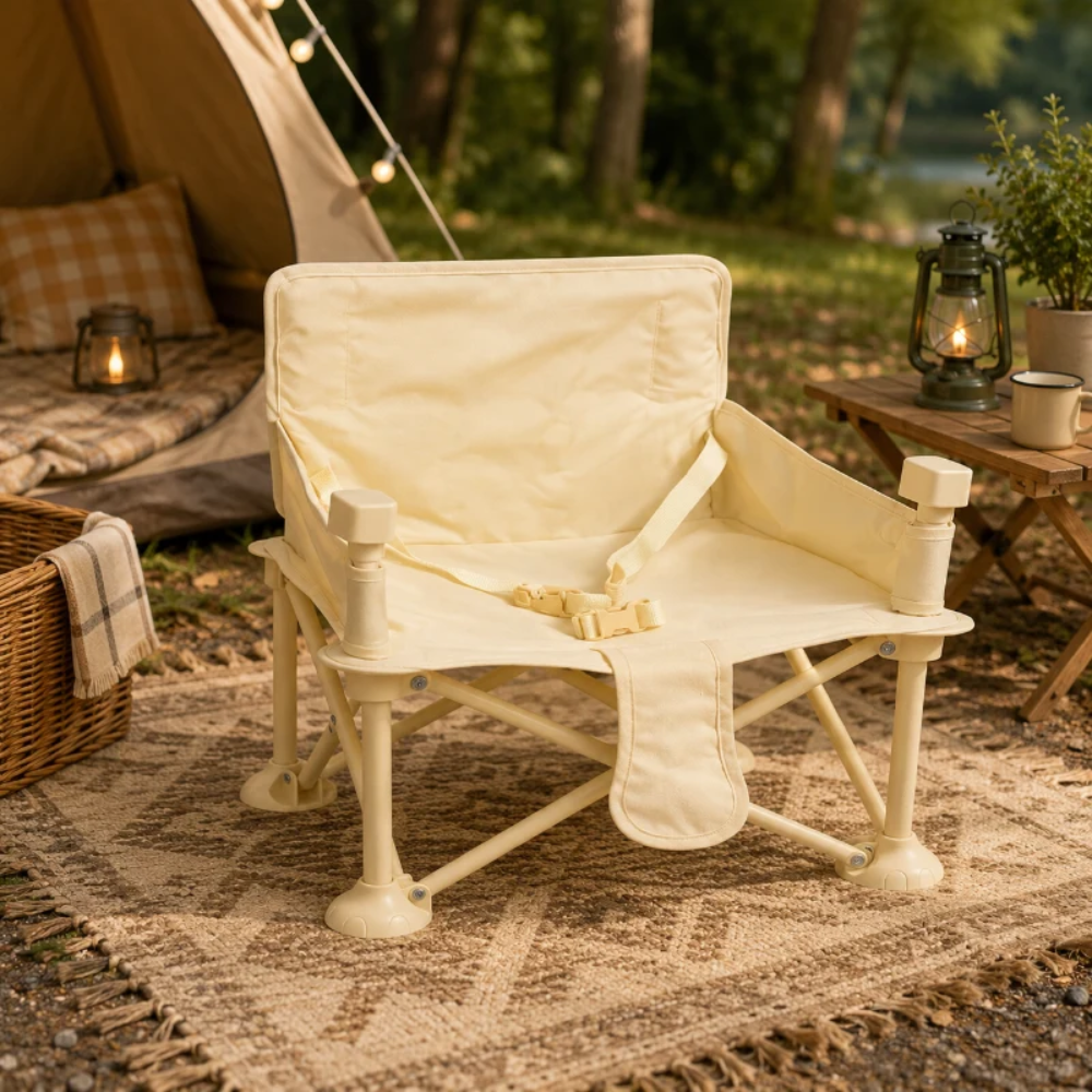 Foldable Toddler Camping Chair with Removable Tray – Portable Kids High Chair
