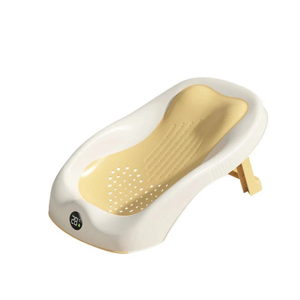 Foldable Baby Bath Tub – Portable Newborn Bath with Temperature Sensor