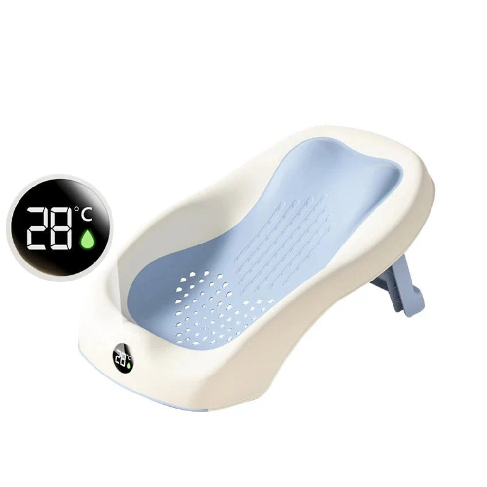 Foldable Baby Bath Tub – Portable Newborn Bath with Temperature Sensor