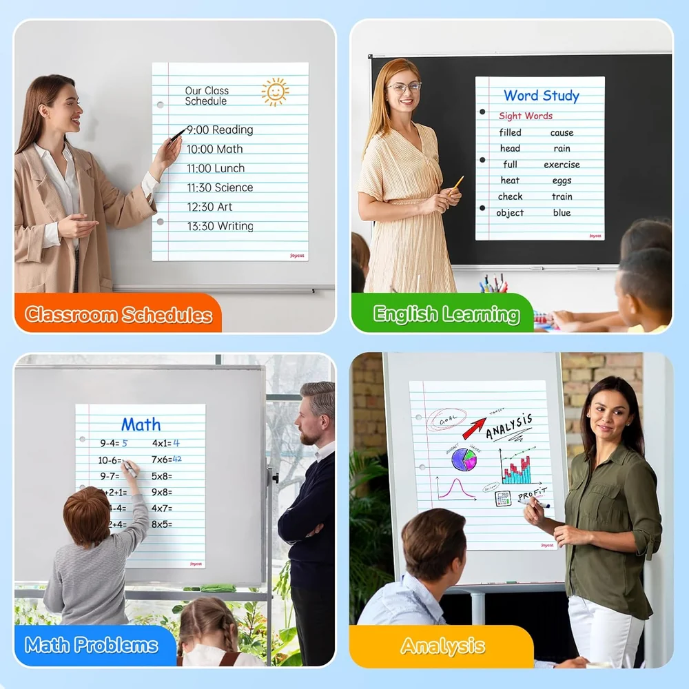 Giant Magnetic Dry Erase Lined Paper – 22 x 28 Inch Reusable Handwriting Practice Whiteboard for Classroom
