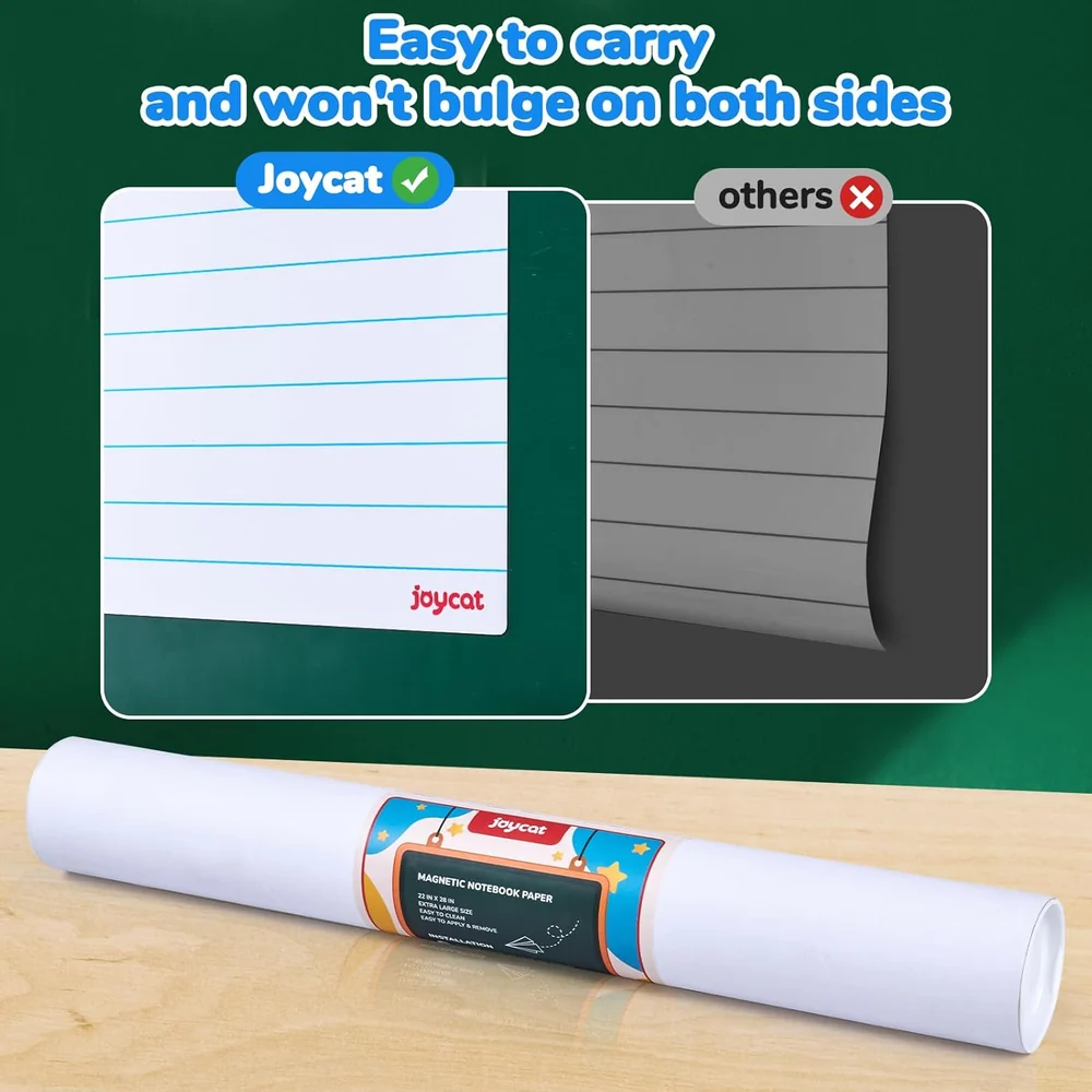 Giant Magnetic Dry Erase Lined Paper – 22 x 28 Inch Reusable Handwriting Practice Whiteboard for Classroom