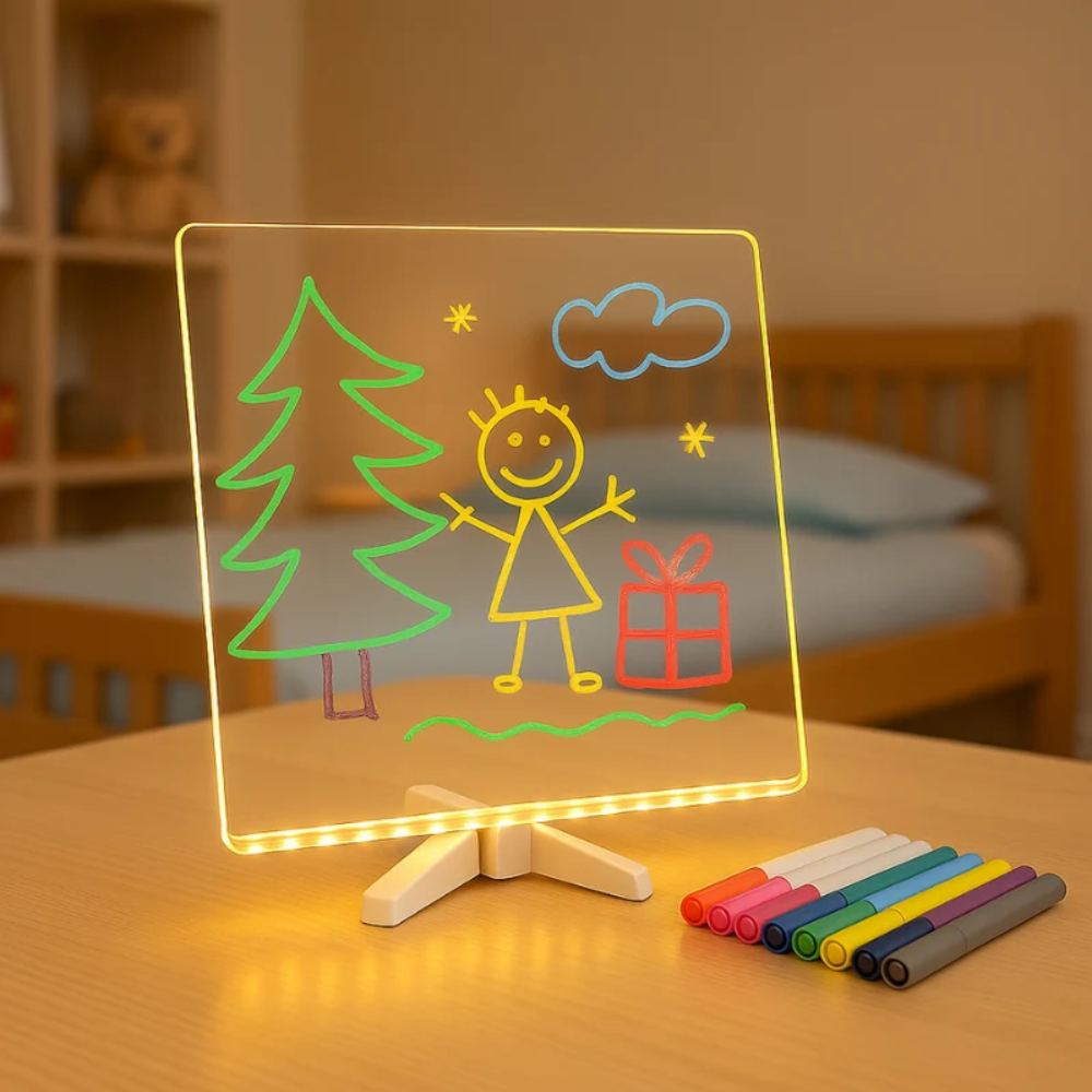 GlowPad LED Drawing Board – Reusable Light-Up Writing and Drawing Toy for Kids