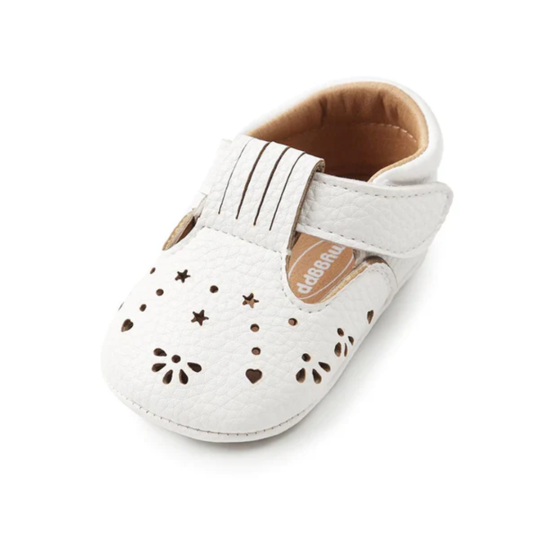 Baby Moccasins Soft Sole Crib Shoes | Strap Closure