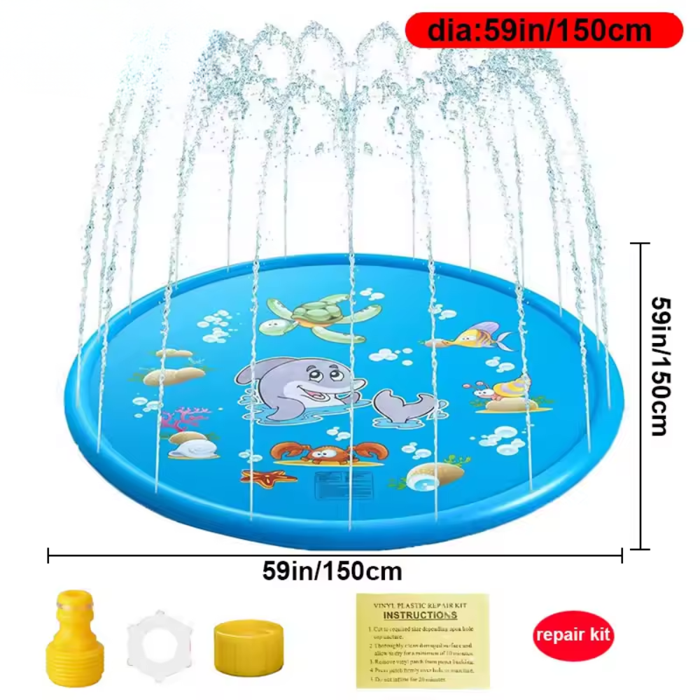 Inflatable Splash Pad for Kids – PVC Water Spray Mat Outdoor Play Toy (59 Inch)