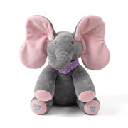 Interactive Elephant Plush Toy – Musical Peekaboo Elephant with Moving Ears