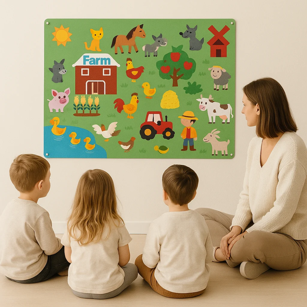 Interactive Felt Activity Board – Educational Learning & Sensory Play Toy for Kids