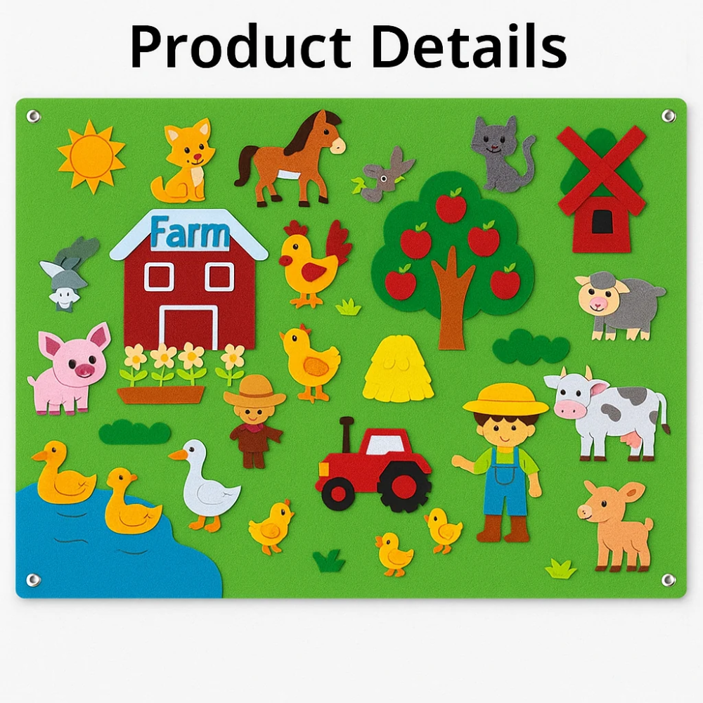 Interactive Felt Activity Board – Educational Learning & Sensory Play Toy for Kids