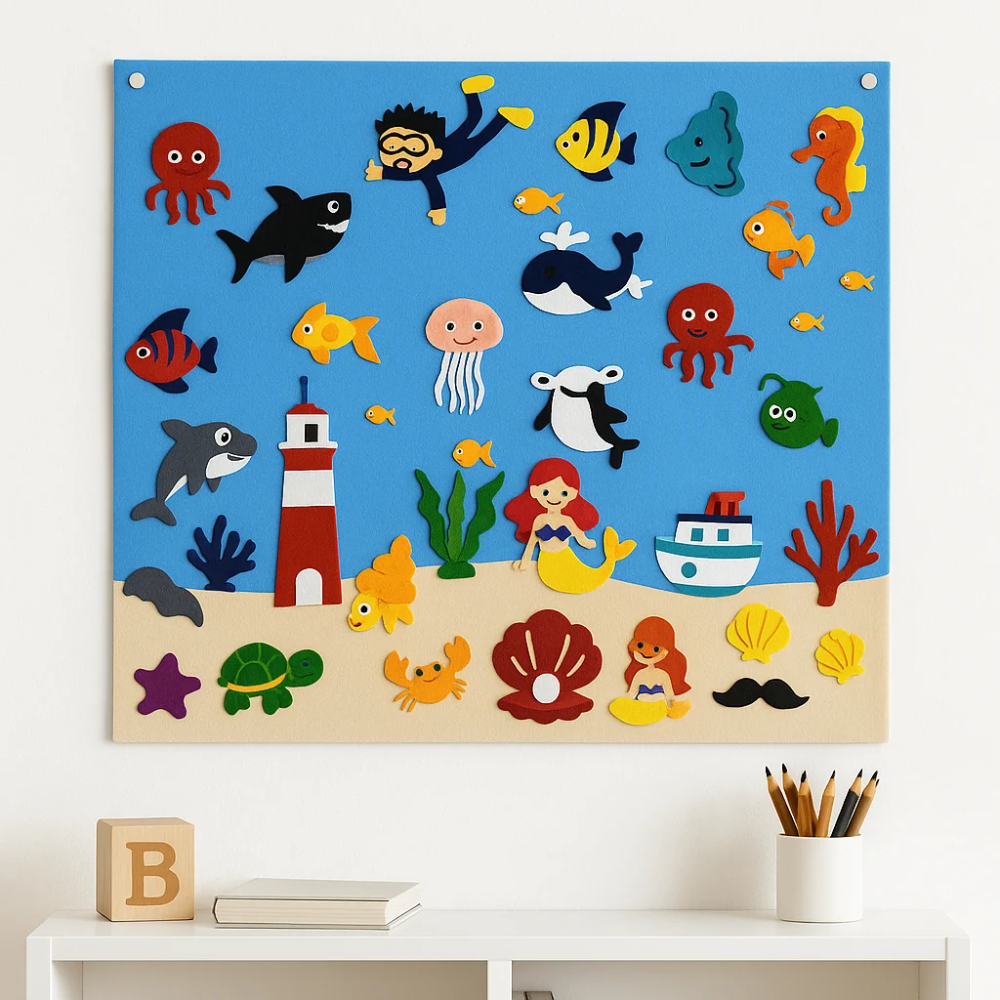 Interactive Felt Activity Board – Educational Learning & Sensory Play Toy for Kids