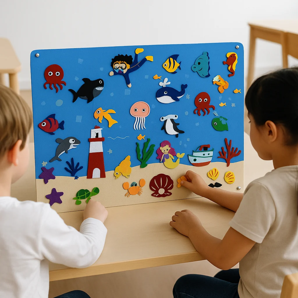 Interactive Felt Activity Board – Educational Learning & Sensory Play Toy for Kids