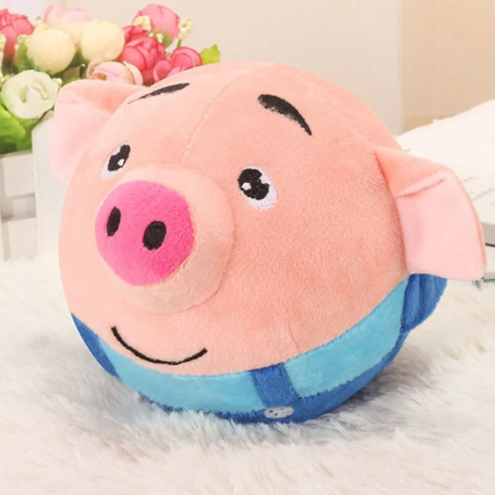 Interactive Jumping Pig Plush Toy – Talking and Singing Rechargeable Ball
