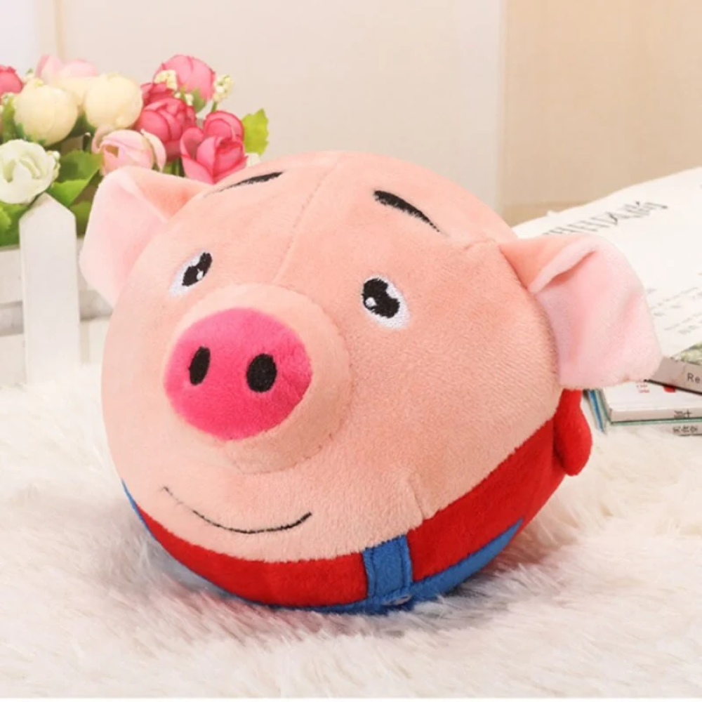 Interactive Jumping Pig Plush Toy – Talking and Singing Rechargeable Ball