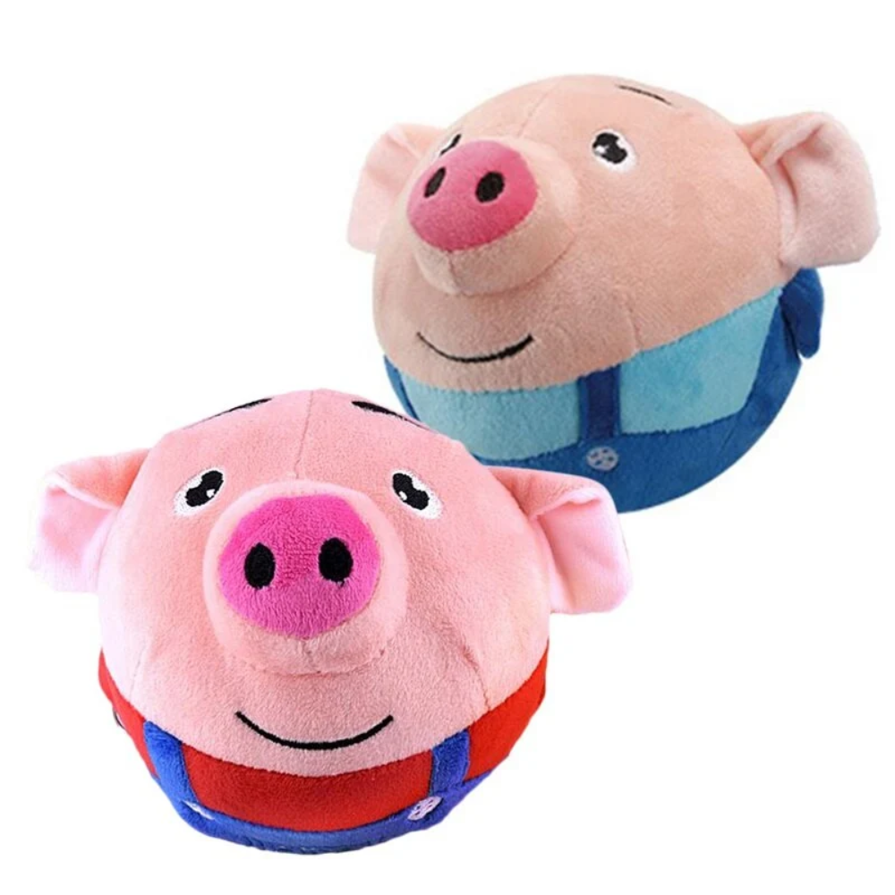 Interactive Jumping Pig Plush Toy – Talking and Singing Rechargeable Ball