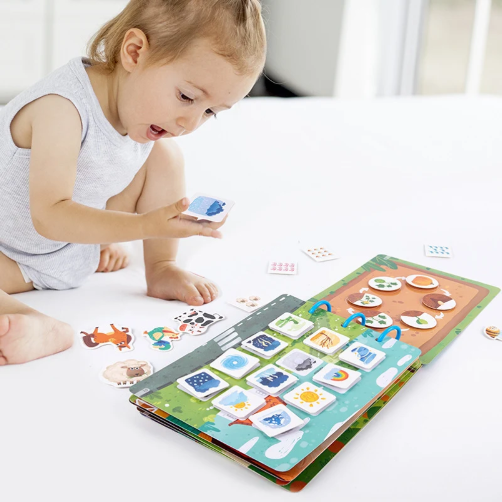Interactive Quiet Book for Kids – Farm Animal & Dinosaur Learning Activity Book