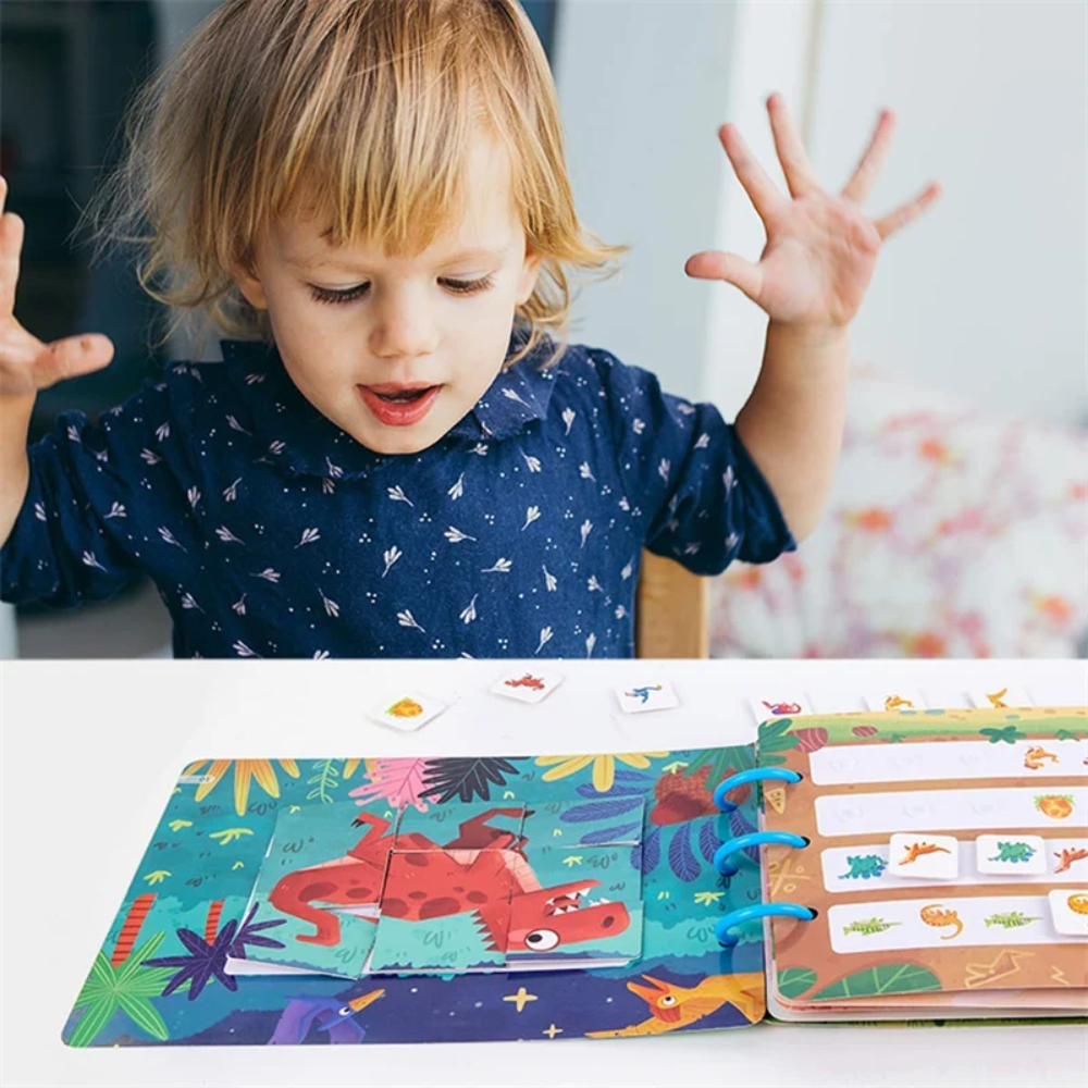 Interactive Quiet Book for Kids – Farm Animal & Dinosaur Learning Activity Book