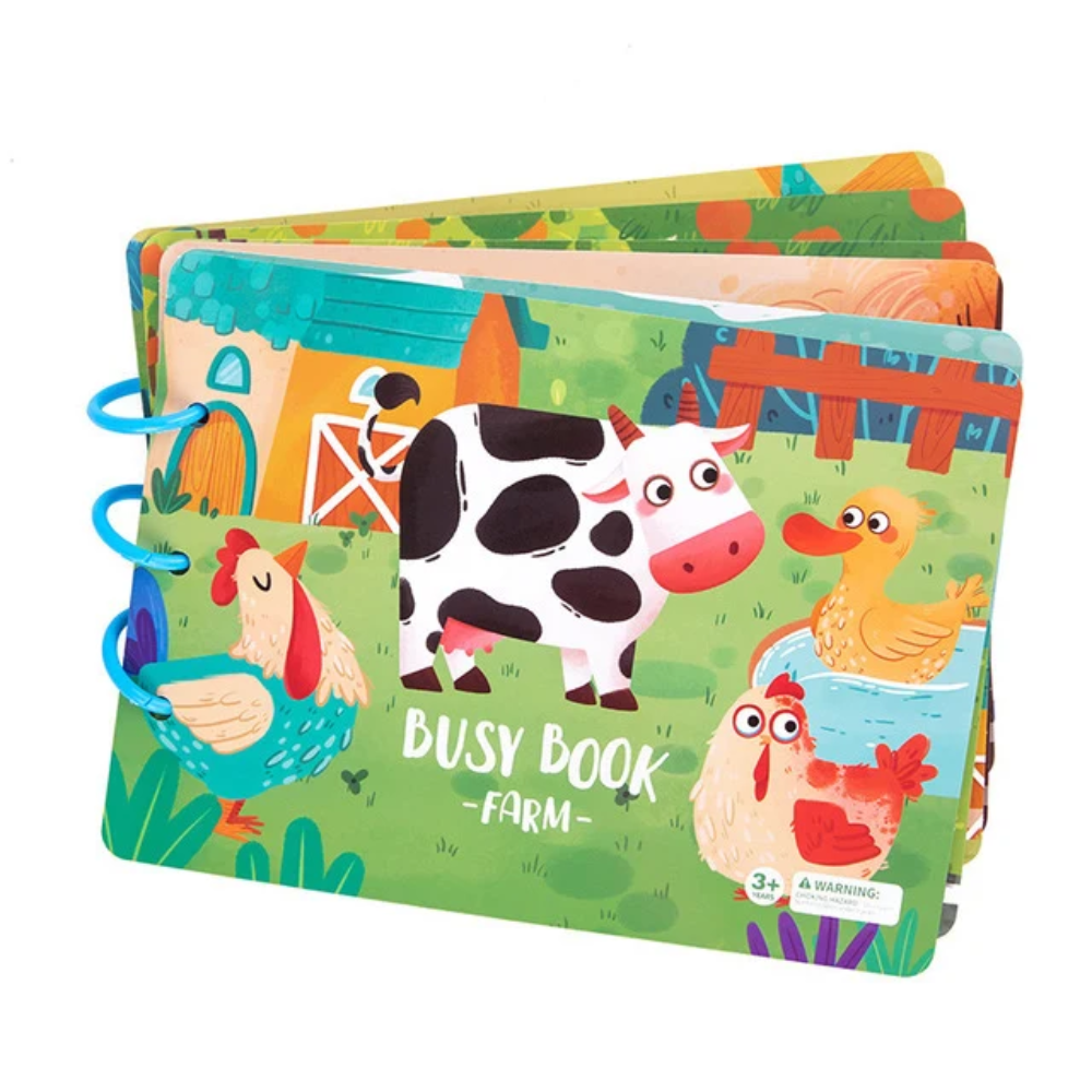 Interactive Quiet Book for Kids – Farm Animal & Dinosaur Learning Activity Book