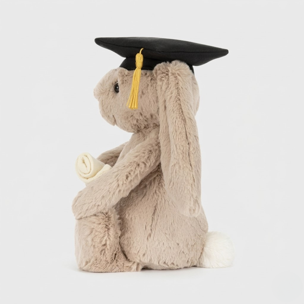 Khaki Bunny Graduation Plush Toy