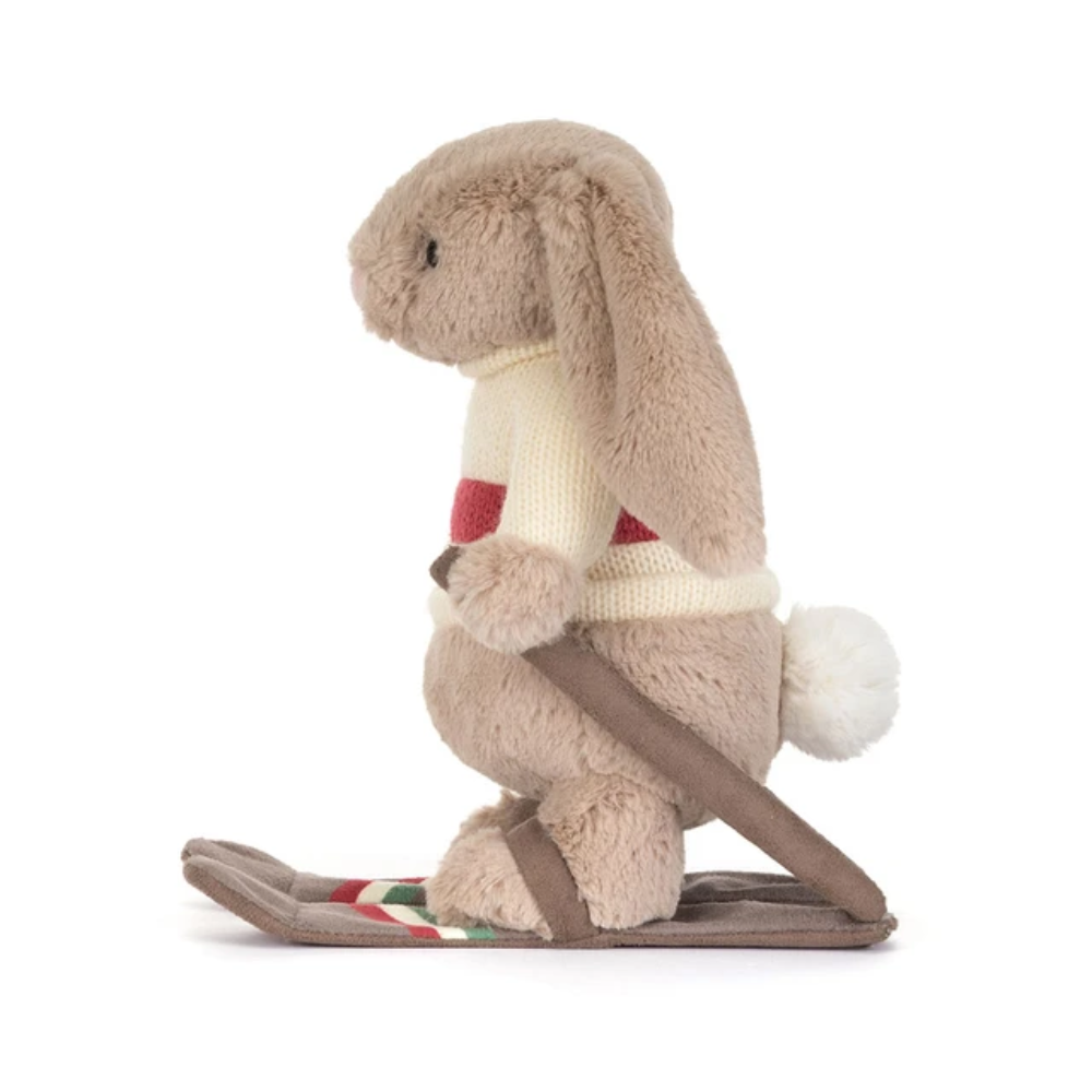 Khaki Bunny Ski Outfit Plush Toy