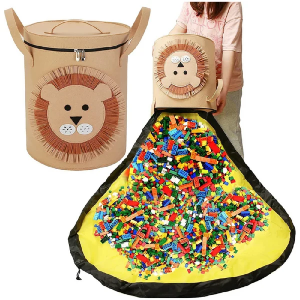 KiddoBucket Toy Storage Basket – Portable Play Mat and Toy Organizer for Kids