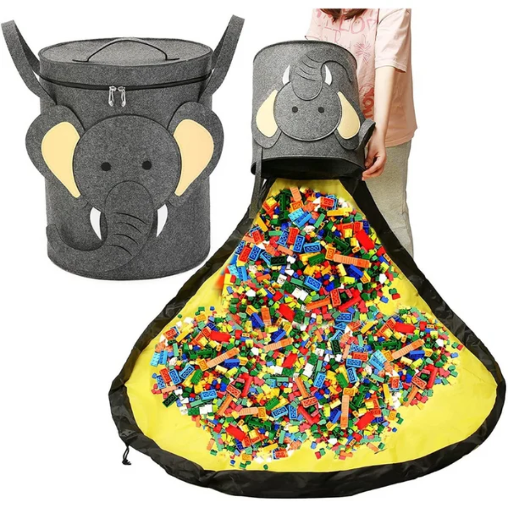 KiddoBucket Toy Storage Basket – Portable Play Mat and Toy Organizer for Kids