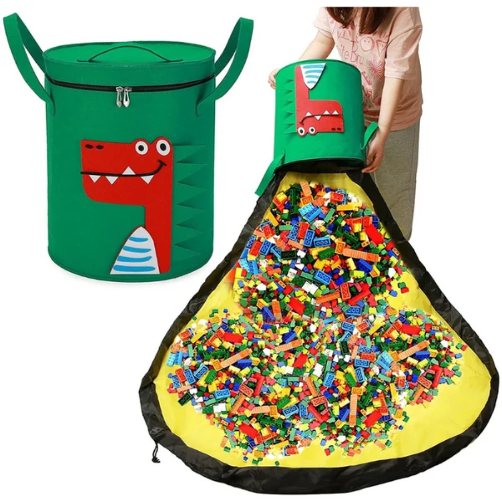 KiddoBucket Toy Storage Basket – Portable Play Mat and Toy Organizer for Kids