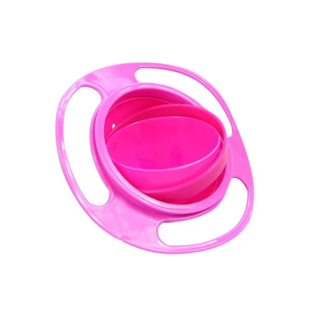 Kids 360° Spill-Resistant Bowl – Rotating Snack Bowl with Lid and Easy-Grip Handles