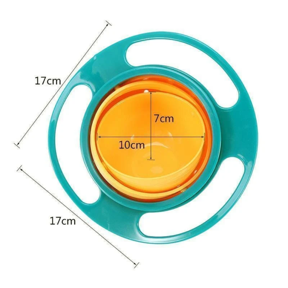 Kids 360° Spill-Resistant Bowl – Rotating Snack Bowl with Lid and Easy-Grip Handles