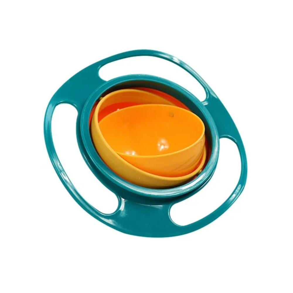 Kids 360° Spill-Resistant Bowl – Rotating Snack Bowl with Lid and Easy-Grip Handles