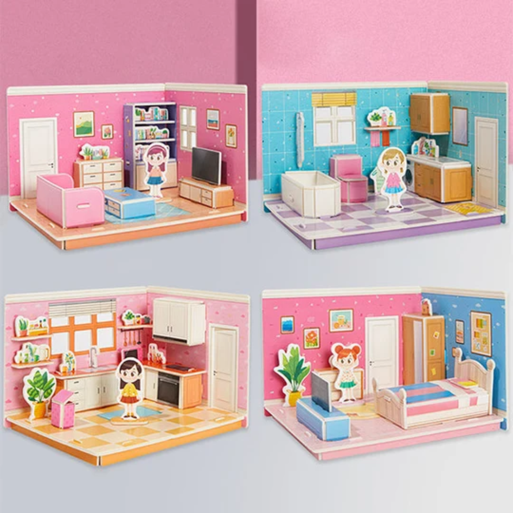 Kids 3D Room Puzzle – Interactive House Building and Educational Activity Set