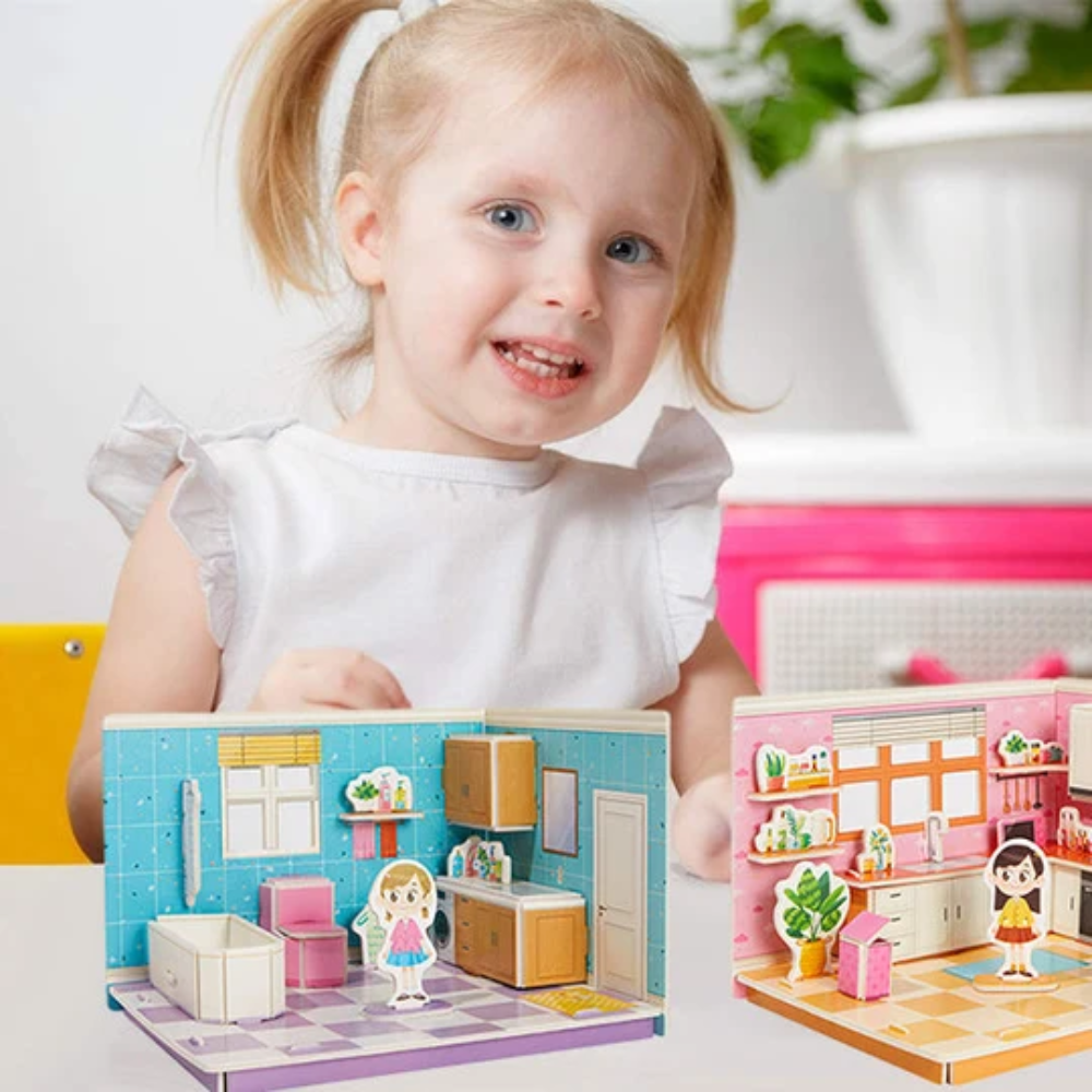 Kids 3D Room Puzzle – Interactive House Building and Educational Activity Set