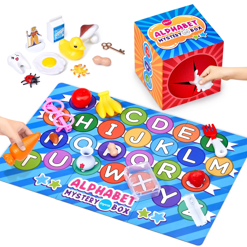 Kids Alphabet Mystery Box – 26-Piece Letter Matching and Object Recognition Game with Double-Sided Board