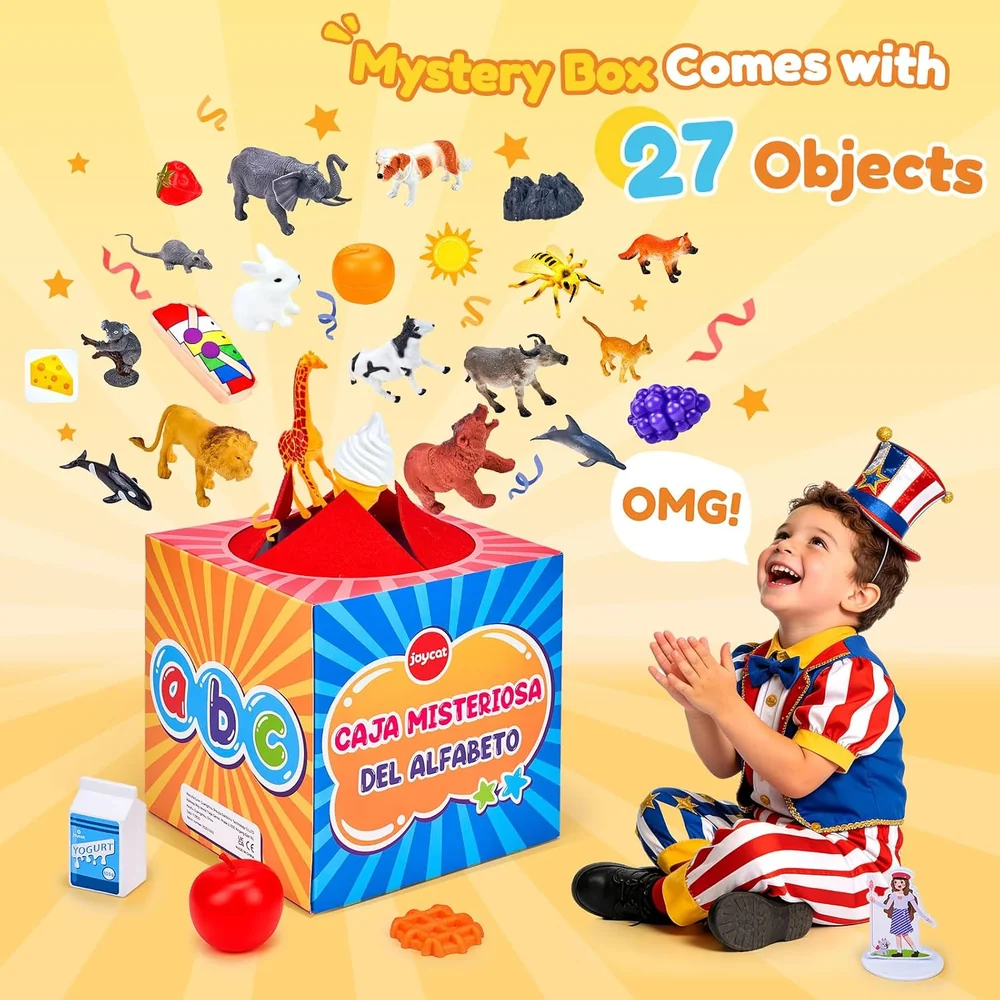 Kids Alphabet Mystery Box – 26-Piece Letter Matching and Object Recognition Game with Double-Sided Board