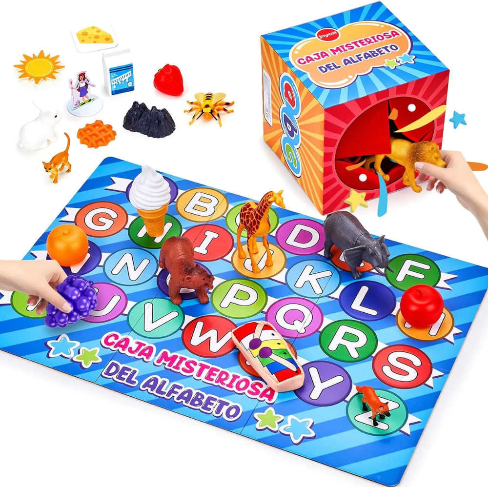 Kids Alphabet Mystery Box – 26-Piece Letter Matching and Object Recognition Game with Double-Sided Board