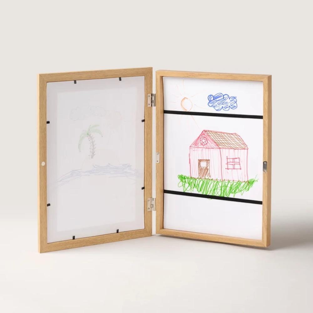 Kids Artwork Display Frame – Front Opening Picture Frame with Storage for Drawings