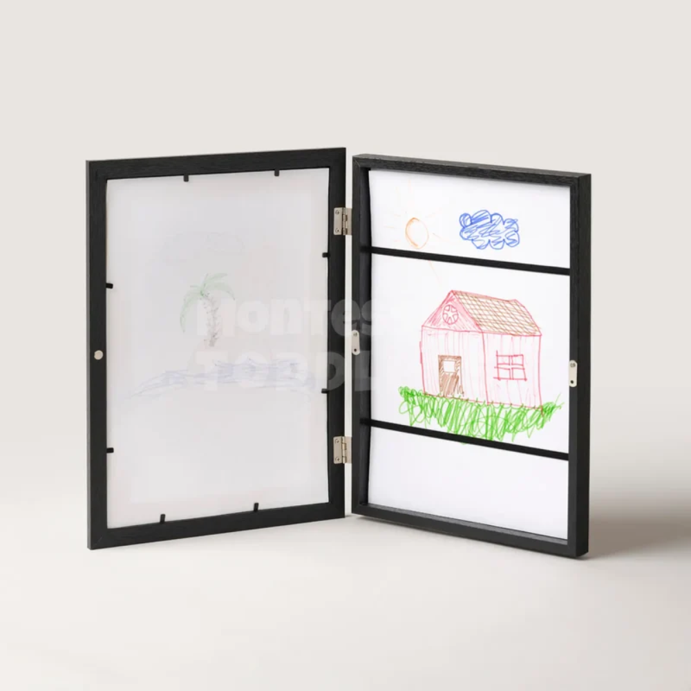 Kids Artwork Display Frame – Front Opening Picture Frame with Storage for Drawings