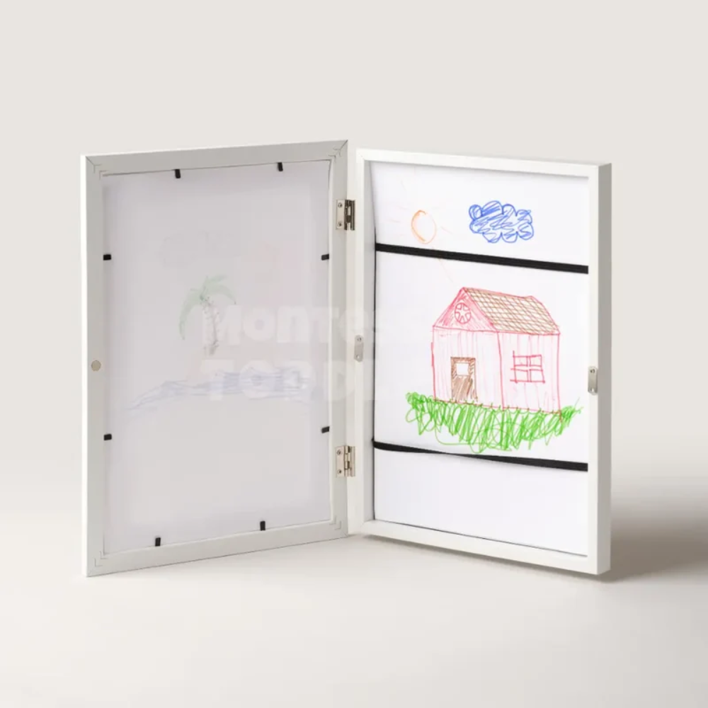 Kids Artwork Display Frame – Front Opening Picture Frame with Storage for Drawings