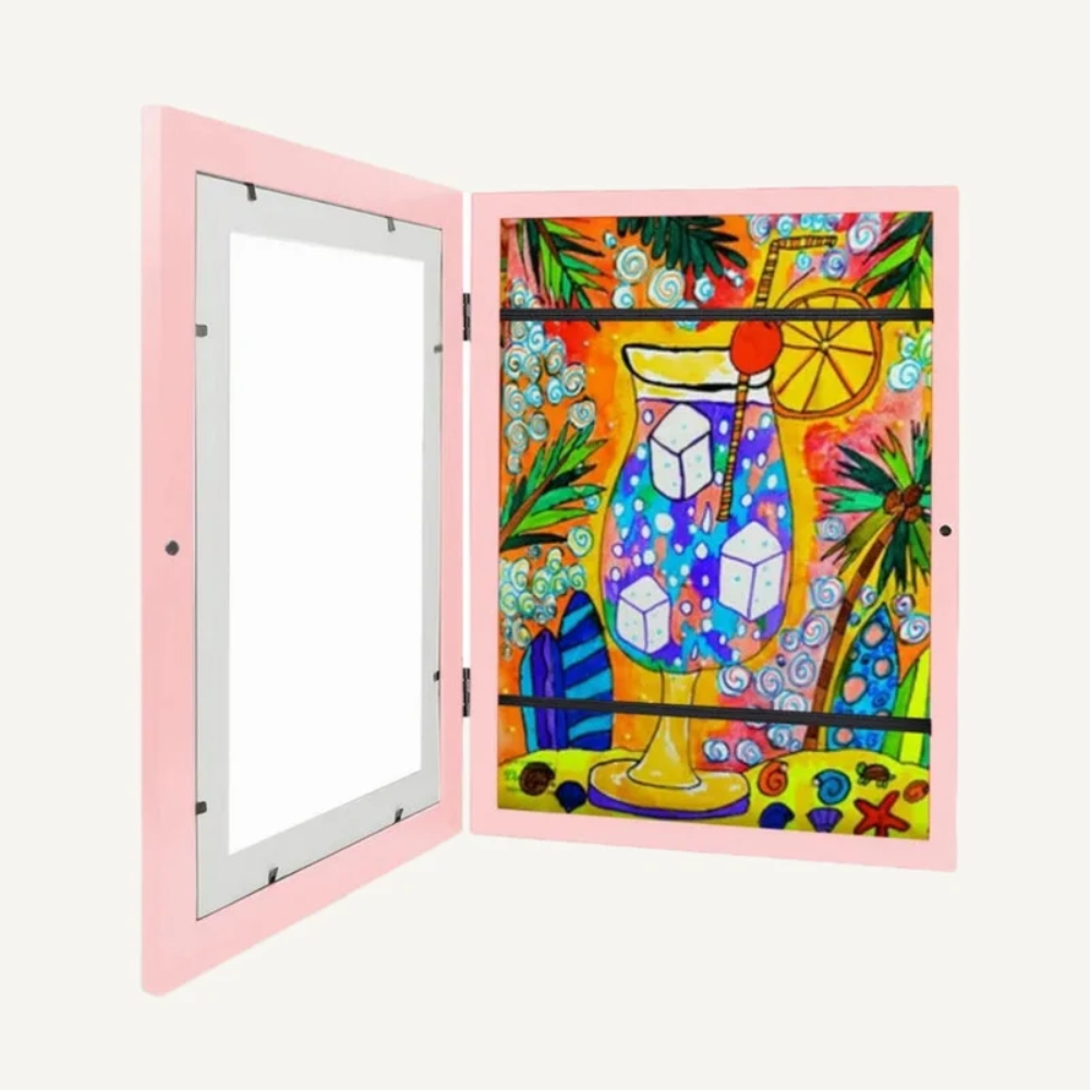 Kids Artwork Display Frame – Front Opening Picture Frame with Storage for Drawings