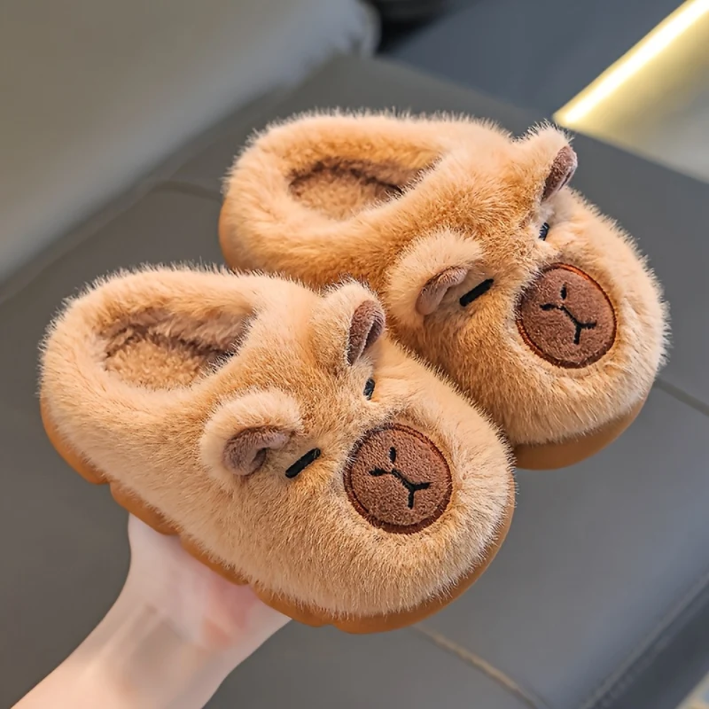 Kids Bear Plush Slippers – Warm Fleece Lined Indoor Shoes with Non-Slip Soles